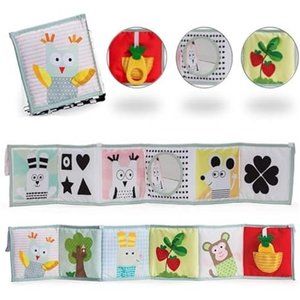 Newborn Infants 0-6 Soft Activity Book Black & White High Contrast Baby Book